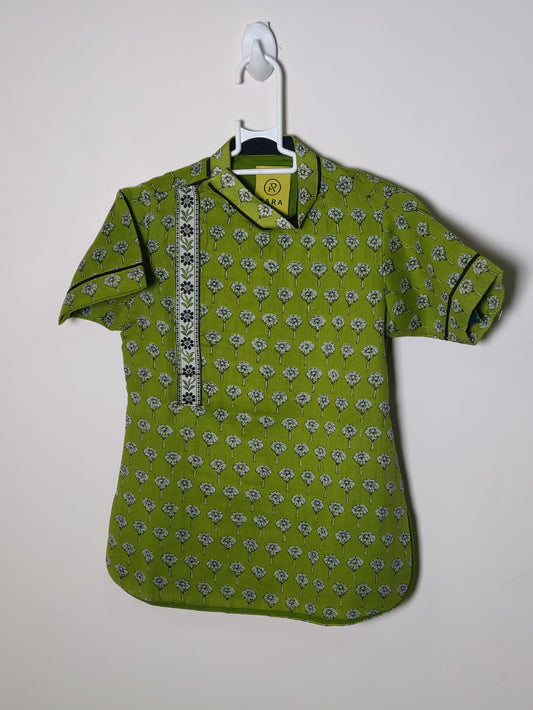 Green Soft Mal Printed Kurta Set